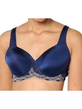Breezies Two-Tone Lace Shimmer Lightly Padded Wirefree Bra 38D